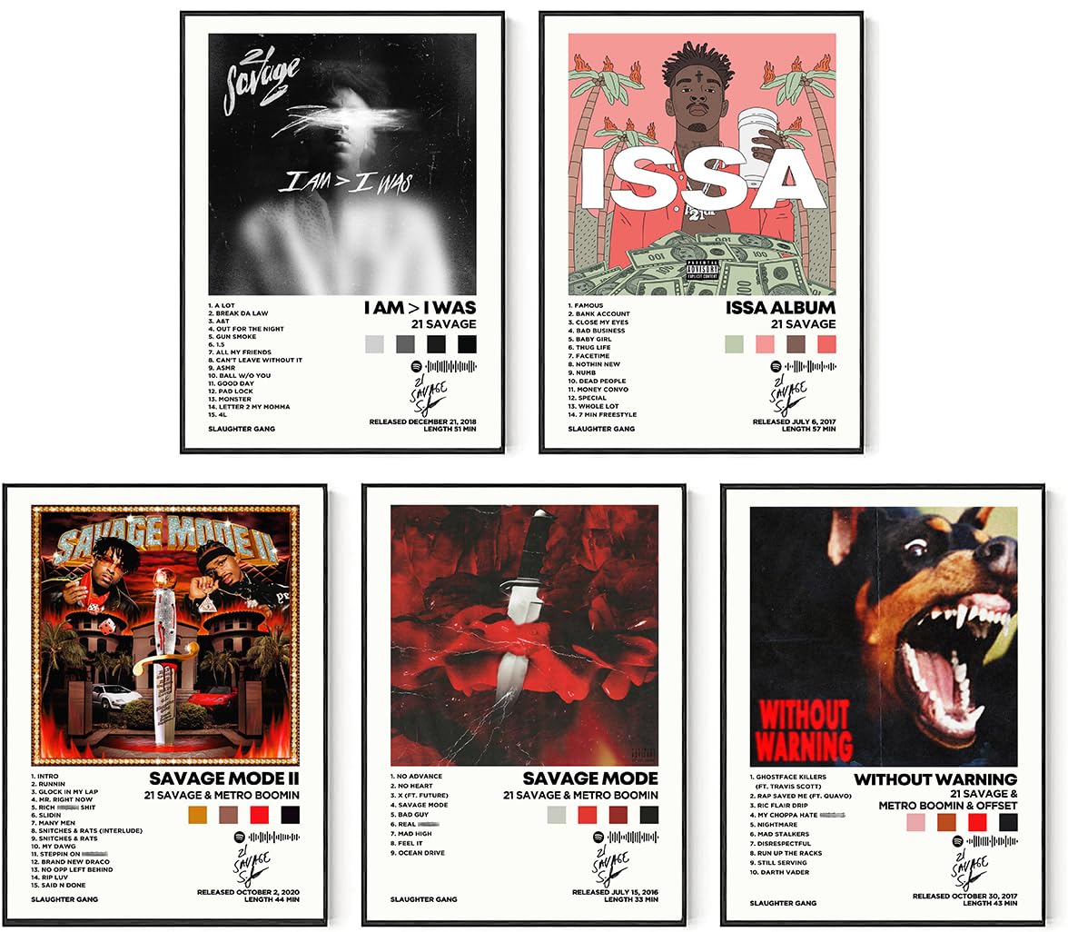 Amazon.com: PEIXEN 21 Savage Album Cover Signed Limited Posters